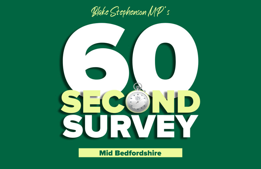 Blake Stephenson MP's Sixty Second Survey