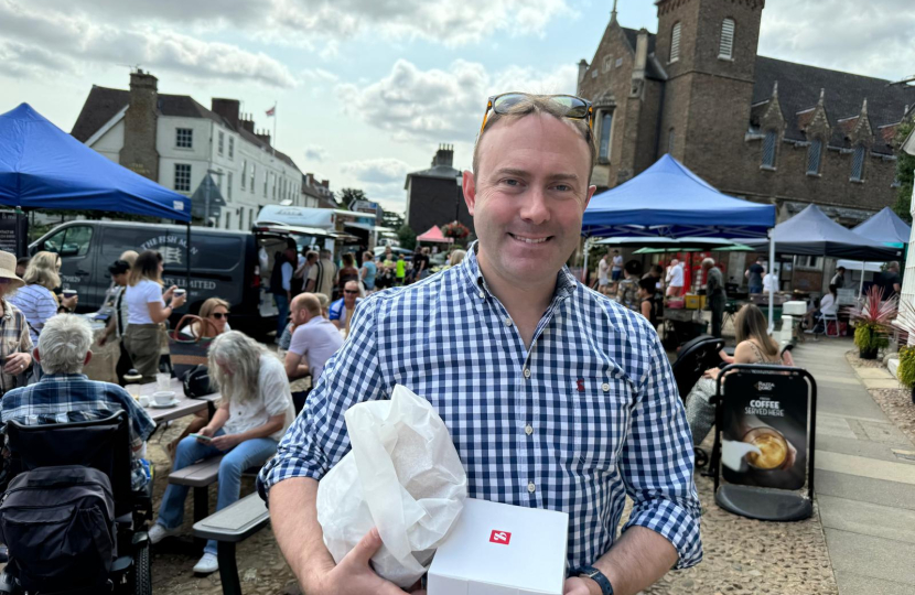 Blake Stephenson MP at Woburn Market