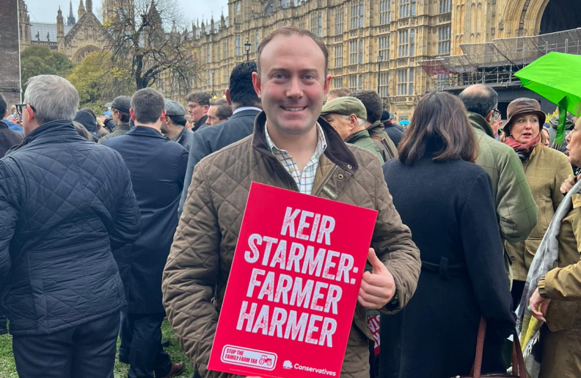 Blake Stephenson MP at the farmers rally in Westminster