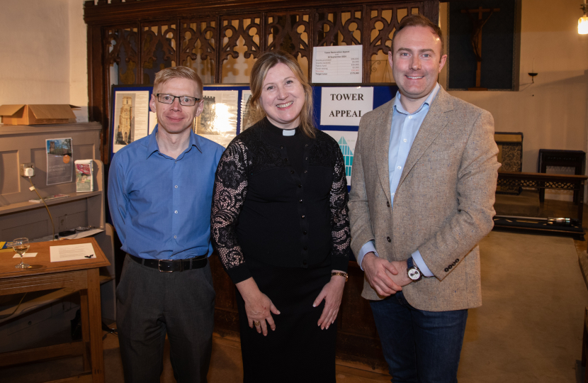 Blake Stephenson MP at St Botolph's Church in Aspley Guise