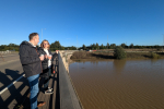 Blake Stephenson MP with Cllr Sue Clark at the A421 closure in Marston Moreteyne