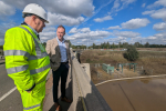 Blake Stephenson MP with Martin Fellows at the A421 closure at Marston Moreteyne