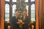 Blake Stephenson MP with the House of Commons Speaker and his christmas card