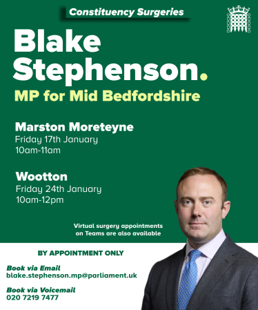 A list of Blake Stephenson MP's upcoming surgeries