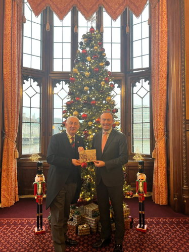 Blake Stephenson MP with the House of Commons Speaker and his christmas card