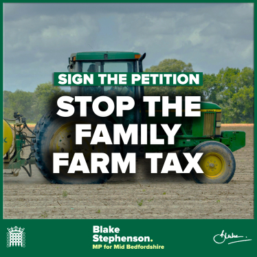 Graphic reading: Sign The Petition: Stop The Family Farm Tax