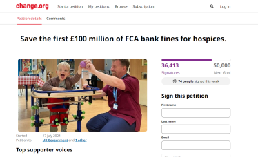 A screenshot of the change.uk petition