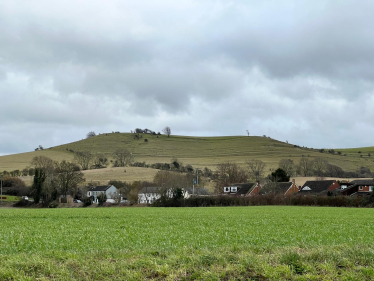 The hamlet of Pegsdon with the Pegsdon Hills in the background