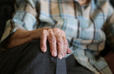 a pensioner's hand